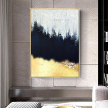 Load image into Gallery viewer, 100% Hand Painted  Black Golden White Abstract Painting  Modern Art Picture For Living Room Modern Cuadros Canvas Art High Quality