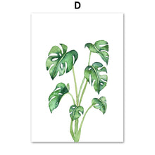Load image into Gallery viewer, Monstera Cactus Leaves Tropical Plants Wall Art Canvas Painting Nordic Posters And Prints Wall Pictures For Living Room Decor - SallyHomey Life's Beautiful