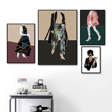 Load image into Gallery viewer, Modern Fashion Girl Abstract Girls FaceWall Art Canvas Painting Nordic Posters And Prints Wall Pictures For Living Room Decor - SallyHomey Life's Beautiful