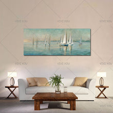 Load image into Gallery viewer,   100% Hand Painted   Sailboat on Canvas -Acrylic Abstract Landscape Paintings