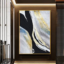 Load image into Gallery viewer,   100% Hand Painted Golden Line Sandy City Abstract Painting  Modern Art Picture Living Room Modern Cuadros Canvas Art High Quality