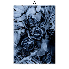 Load image into Gallery viewer, Blue Dandelion Peony Palm LeavesDew Wall Art Canvas Painting Nordic Posters And Prints Plant Wall Pictures For Living Room Decor - SallyHomey Life's Beautiful