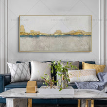 Load image into Gallery viewer,   100% Hand PaintedGold Blue River Nature Painting  Modern Art Picture For Living Room Modern Cuadros Canvas Art High Quality