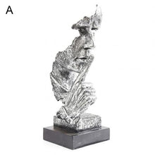 Load image into Gallery viewer, Resin Art Silence Mask Figurines Abstract Silence Is Gold Statuettes Mask Miniatures Sculpture Home Decoration Artwork