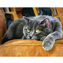 Load image into Gallery viewer, 5D Diamond Painting Cross Stitch Full Round Drill Lovely Cat Diamond Embroidery Mosaic DIY Cross Stitch Kits Wall Art
