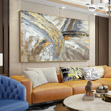 Load image into Gallery viewer, 100% Hand Painted White Golden Gray Abstract Painting  Modern Art Picture For Living Room Modern Cuadros Canvas Art High Quality