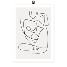 Load image into Gallery viewer, Abstract Geometric Girl Lines Rose Flower Wall Art Canvas Painting Nordic Posters And Prints Wall Pictures For Living Room Decor - SallyHomey Life's Beautiful
