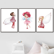 Load image into Gallery viewer, Cute Baby Girl Flower Nursery Wall Art Canvas Painting Nordic Posters And Prints Wall Pictures Kids Room Children Room Decor - SallyHomey Life's Beautiful