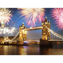 Load image into Gallery viewer, DIY 5D Diamond Painting Bridge&Firework Diamond Embroidery Landscape Cross Stitch Full Round Drill Rhinestone Mosaic Wall Art