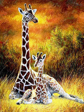 Load image into Gallery viewer, 5D Diamond Painting Cross Stitch DIY Giraffe Full Round Drill Daimond Embroidery Rhinestone Kits Mosaic Animal Wall Art - SallyHomey Life's Beautiful