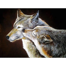 Load image into Gallery viewer, DIY 5D Diamond Painting Cross Stitch Wolf Animal Diamond Embroidery Full Drill Round Mosaic Kit Rhinestones Winter Scenery Art - SallyHomey Life's Beautiful