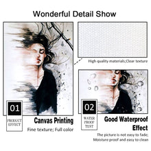 Load image into Gallery viewer, Black White Fashion Modern Girl Abstract Wall Art Canvas Painting Nordic Posters And Prints Wall Pictures For Living Room Decor - SallyHomey Life's Beautiful