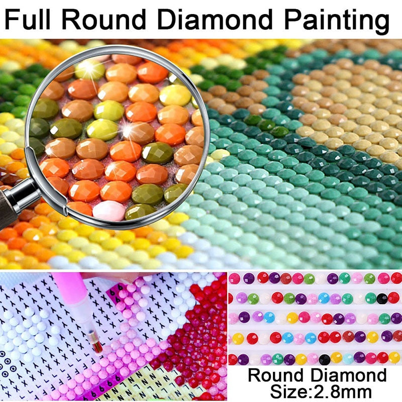 5D DIY Diamond Painting Flower Cat Full Square Round Drill Embroidery  Colorful Animal Diamond Mosaic Picture Home Decor