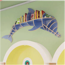 Load image into Gallery viewer,  Nordic Creative Solid Wood Wall-mounted Rack Dolphin Shape Storage Shelf Background Wall Decoration Shelves Bookshelf