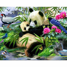 Load image into Gallery viewer, 5D Diamond Painting Panda Green Bamboo Animal Round Full Drill Cartoon Children DIY Mosaic Embroidery Cross Stitch Rhinestone