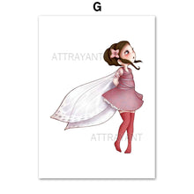 Load image into Gallery viewer, Cute Baby Girl Flower Nursery Wall Art Canvas Painting Nordic Posters And Prints Wall Pictures Kids Room Children Room Decor - SallyHomey Life's Beautiful