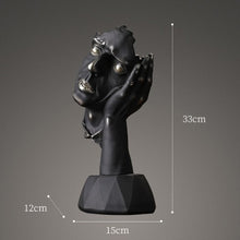 Load image into Gallery viewer, Abstract Black Statue Retro Abstract Character Figurine Silence Is Gold Home Decoration Accessories Home Desktop Craft Gift