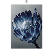 Load image into Gallery viewer, Blue White Flower Rose Fern Leaf Plant Wall Art Canvas Painting Nordic Posters And Prints Wall Pictures For Living Room Decor - SallyHomey Life's Beautiful