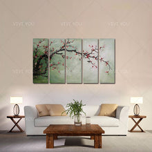 Load image into Gallery viewer, 100% Hand Painted  Plum Blossom Original Flowers Modern Home Decor Oil Painting Artwork Silver White Painting Hand pained
