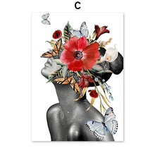 Load image into Gallery viewer, Abstract Girl Flower Fashion Figure Wall Art Canvas Painting Nordic Posters And Prints Wall Pictures For Living Room Decor - SallyHomey Life's Beautiful