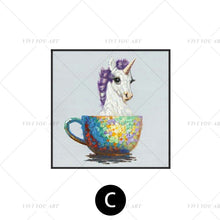 Load image into Gallery viewer,   100% Hand Painted  Cup Animal Color Dog Abstract Painting  Modern Art Picture For Living Room Modern Cuadros Canvas Art High Quality
