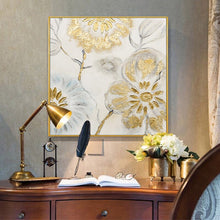 Load image into Gallery viewer, 100% Hand Painted Golden Flowers Art Oil Painting On Canvas Wall Art Frameless Picture Decoration For Live Room Home Decor Gift