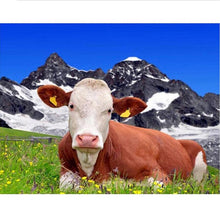 Load image into Gallery viewer, DIY 5D Diamond Painting Cow Cross Stitch Paintings Full Round Diamond Embroidery Farm Animal Mosaic Rhinestone Wall Sticker Gift - SallyHomey Life's Beautiful