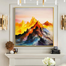 Load image into Gallery viewer, 100% Hand Painted Golden peaks Art Oil Painting On Canvas Wall Art Frameless Picture Decoration For Live Room Home Decor Gift