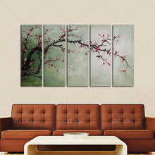 Load image into Gallery viewer, 100% Hand Painted  Plum Blossom Original Flowers Modern Home Decor Oil Painting Artwork Silver White Painting Hand pained