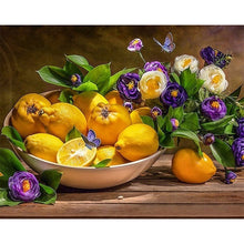 Load image into Gallery viewer, DIY 5D Diamond Painting Lemon Diamond Embroidery Fruits Cross Stitch Picture of Rhinestones Mosaic Paintings Kitchen Decor Gift