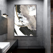 Load image into Gallery viewer, Handmade oil painting on canvas painting abstract wall art for living room black white large decorative pictures for bedroom - SallyHomey Life's Beautiful