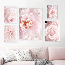 Load image into Gallery viewer, Pink Dahlia Blooming Rose Peony Nature Plant Nordic Posters And Prints Wall Art Canvas Painting Pictures For Home Design Bedroom - SallyHomey Life's Beautiful