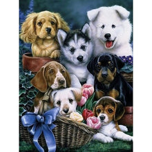 Load image into Gallery viewer, 5D Diamond Painting Dog Full Drill Round Diamond Embroidery Animal Cross Stitch Kits Mosaic Rhinestones Art Wall Decor - SallyHomey Life's Beautiful