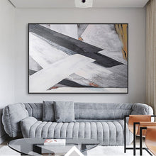 Load image into Gallery viewer, Abstract oil painting tableau black and white canvas painting custom on the wall handpainted bedroom cuadros decoracion salon - SallyHomey Life's Beautiful