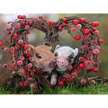 Load image into Gallery viewer, DIY 5D Diamond Painting Cross Stitch Animal Pig Diamond Embroidery Full Round Drill Mosaic Picture Rhinestone Home Decor Gift