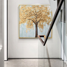 Load image into Gallery viewer, 100% Hand Painted Abstract Golden Tree Painting On Canvas Wall Art Frameless Picture Decoration For Live Room Home Decor Gift