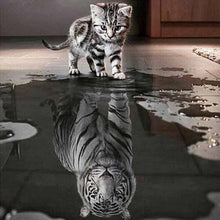 Load image into Gallery viewer, DIY 5D Diamond Painting Cat Mosaic Animal Cross Stitch Kit Full Round Drill Diamond Embroidery Rhinestone Art Wall Sticker Decor