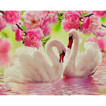Load image into Gallery viewer, DIY 5D Diamond Painting Swan Animal Full Round Mosaic Cross Stitch Kit Diamond Embroidery Picture Rhinestone Wall Home Decor