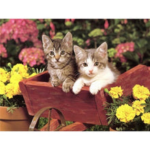 Load image into Gallery viewer, 5D Diamond Painting Cross Stitch Full Round Drill Lovely Cat Diamond Embroidery Mosaic DIY Cross Stitch Kits Wall Art