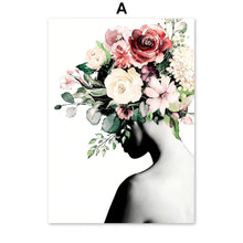 Load image into Gallery viewer, Abstract Girl Flower Fashion Figure Wall Art Canvas Painting Nordic Posters And Prints Wall Pictures For Living Room Decor - SallyHomey Life's Beautiful