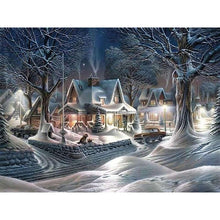 Load image into Gallery viewer, DIY 5D Diamond Painting Snow Scenery Diamond Embroidery Winter Landscape Rhinestones Cross Stitch Full Round Mosaic Home Decor