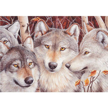 Load image into Gallery viewer, DIY 5D Diamond Painting Cross Stitch Wolf Animal Diamond Embroidery Full Drill Round Mosaic Kit Rhinestones Winter Scenery Art - SallyHomey Life's Beautiful