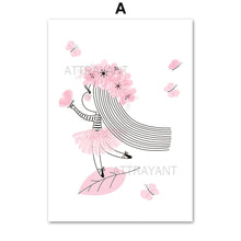 Load image into Gallery viewer, Pink Girl Crown Balloon Star Flower Nursery Wall Art Canvas Painting Nordic Posters And Prints Wall Pictures Kids Room Decor - SallyHomey Life's Beautiful