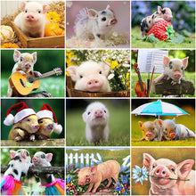 Load image into Gallery viewer, DIY 5D Diamond Painting Cross Stitch Animal Pig Diamond Embroidery Full Round Drill Mosaic Picture Rhinestone Home Decor Gift