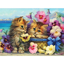 Load image into Gallery viewer, 5D Diamond Painting Cross Stitch Full Round Drill Lovely Cat Diamond Embroidery Mosaic DIY Cross Stitch Kits Wall Art