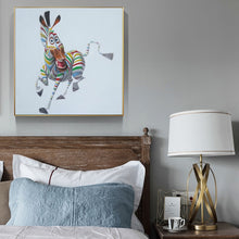 Load image into Gallery viewer, Modern Abstract Animal Art Painting on Canvas Poster and Print Wall Art Naughty zebra Picture for Living Room Quadros Home Decor - SallyHomey Life's Beautiful