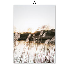 Load image into Gallery viewer, Abstract Reed Grass Leaves House Lamb Nordic Posters And Prints Wall Art Canvas Painting Wall Pictures For Living Room Decor - SallyHomey Life's Beautiful