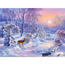 Load image into Gallery viewer, DIY 5D Diamond Painting Cross Stitch Deer Full Round Drill Diamond Embroidery Animal Cross Stitch Rhinestone Art Home Decor Gift - SallyHomey Life's Beautiful