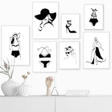 Load image into Gallery viewer, Fashion Sexy Girl High Heels Black White Wall Art Canvas Painting Nordic Posters And Prints Wall Pictures For Living Room Decor - SallyHomey Life's Beautiful