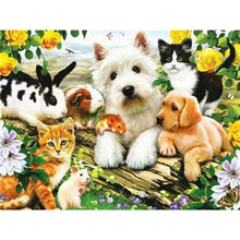 Load image into Gallery viewer, DIY 5D Diamond Painting Dog Diamond Embroidery Farm Animal Cross Stitch Kit Full Round Drill Mosaic Wall Sticker Gift